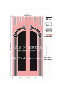 Panel decorativo de metal de cabina de ascensor decorativo de acero inoxidable resistente a los arañazos - Product Image 5