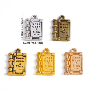 Ciondolo in metallo personalizzato a forma di mini shaker, borsa, scarpa, <span class=keywords><strong>libro</strong></span>, con clip segnalibro, per la creazione di gioielli, produttori e fabbriche OEM - Product Image 1