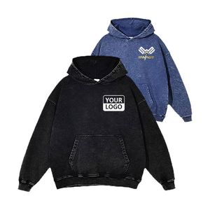 Sudaderas con Capucha para Hombre, Estilo Vintage, Lavadas con Ácido, de Alta Calidad, al por Mayor, de Forro Polar Grueso, de Algodón Pesado de 420 g/m², Unisex - Product Image 1