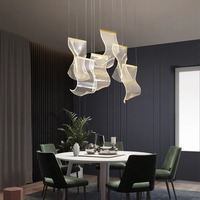 Lustre en cristal doré de luxe postmoderne personnalisé, luminaire suspendu contemporain à LED à hauteur réglable pour hall d'hôtel, villa