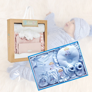 Boîtes en papier <span class=keywords><strong>de</strong></span> luxe en gros avec fenêtre pour emballage <span class=keywords><strong>de</strong></span> vêtements <span class=keywords><strong>de</strong></span> bébé, garçon, nouveau-né, chemises, chaussettes, couvertures et bavoirs - Product Image 1