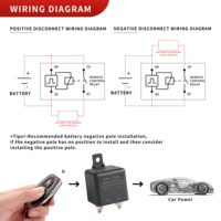 Interrupteur de coupure de courant à distance DC 12V 200A, relais de démarrage sans fil à économie d'énergie avec 2 clés de télécommande