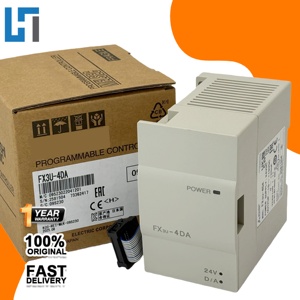 โมดูล PLC FX3U-4DA ชุด MELSEC-F โมดูลเอาต์พุตแบบอนาล็อก FX3U 24VDC ตัวควบคุมอัตโนมัติในอุตสาหกรรม - Product Image 1