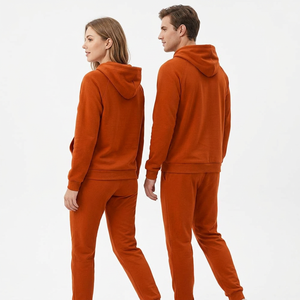Survêtement unisexe à capuche de couleur unie, coupe ajustée, en molleton respirant et écologique, avec poches latérales, idéal pour l'hiver et les tenues décontractées. - Product Image 3
