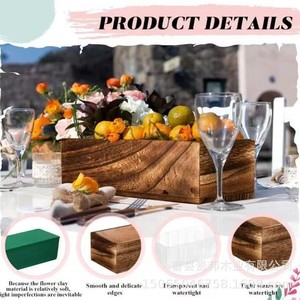 Vintage Rectangular Wooden Flower <b>Pot</b> Solid Wood Desktop <b>Succulent</b> Planter Storage Box For Home Office Decoration - Product Image 5