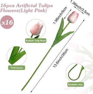 Venta al por Mayor de Tulipanes Artificiales de PU Ecológicos y Duraderos, Flores Hidratantes Hechas a Mano para Acción de Gracias, Navidad y Graduación - Product Image 2