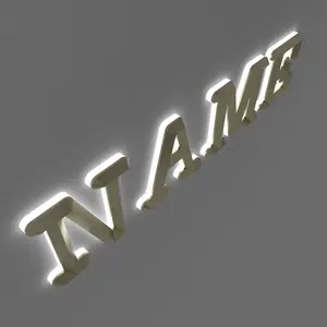 Letters Letter Rose Gold Letters Coating Alphabet Marquee Sign Metal Custom Acrylic Backlit Letter Outdoor Lighting LED Advertising Letters