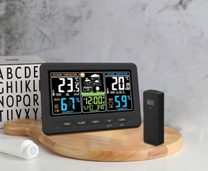 Đồng Hồ Điều Khiển Radio Trạm Thời Tiết Kỹ Thuật Số Lớn Mới Nhất Với Cảm Biến Nhiệt Kế Trong Nhà Ngoài Trời - Product Image 5