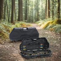 Étui à arc composé dur noir avec plume en plastique conçu pour le tir et la chasse en plein air pouvant accueillir 1 arc et 6 flèches