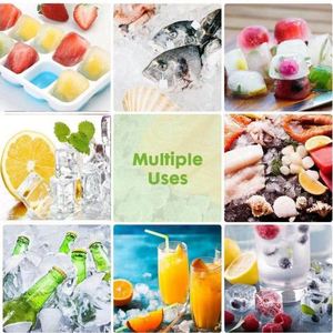 Easy-Release 14-<b>Ice</b> Eco-Friendly Silicone <b>Ice</b> Cube <b>Trays</b> <b>with</b> Removable <b>Lid</b> LFGB Certified BPA Free - Product Image 6