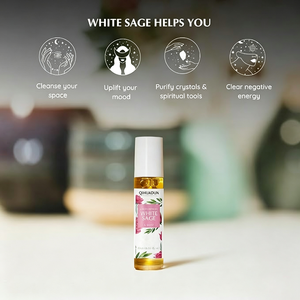 Mélange Roll-On de <span class=keywords><strong>Sauge</strong></span> Blanche et Huile de Rose pour Huile d'Aromathérapie 10ml – Purification, Protection Contre les Energies Négatives, Fumigation Sans Fumée - Product Image 4
