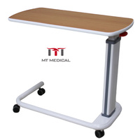 Table de lit d'hôpital réglable en hauteur MT MEDICAL avec roulettes pour chambre de patient, soins infirmiers, table à manger
