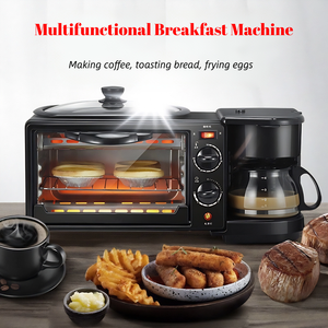 Station de petit-déjeuner électrique 3-en-1 nouvelle génération 2025, four à micro-ondes en plastique, cafetière, poêle à frire, usage domestique et <span class=keywords><strong>garage</strong></span> - Product Image 2