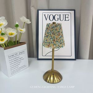 Cross-border minimalist style metal cloth shade lamp <b>LED</b> touch dimming creative hotel bedroom <b>bedside</b> decorative <b>table</b> lamp - Product Image 3