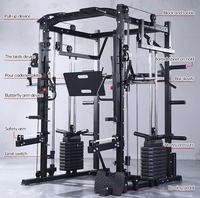 Équipement de musculation multifonctionnel professionnel en acier : Crossover à câbles, Rack à squats, Machine Smith