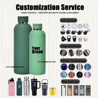 Bouteille d'eau isotherme portable en acier inoxydable sans BPA avec logo personnalisé, gourde en métal pour adultes et enfants