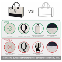 Sacs fourre-tout en toile vierge en stock transfrontalier, grande capacité, avec impression de logo, sacs de courses personnalisés