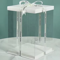 Boîte Jetable Haute et Transparente en Plastique PET PVC de Qualité Alimentaire de 6/18 Pouces pour Gâteaux d'Anniversaire, Conteneurs et Présentoirs Cadeaux