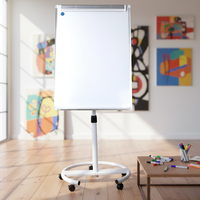 Tableau blanc mobile magnétique Ohsung AF21 standard en métal, réglable en hauteur, avec marqueurs effaçables à sec