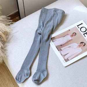 Girls Ribbed Bodysuit Tights Solid Color Cotton Stretch High Waisted One Piece Leggings Autumn Winter Kids Underwear - Product Image 3