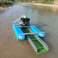 Bateau de prospection aurifère à séparation par gravité, à aspiration par jet intégrée, alimentation automatique par siphon, à moteur diesel/essence, 5+
