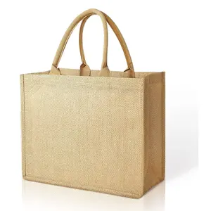 Eco-Friendly 15.5 x 12 x 6 Inch Waterproof PVC Coated Jute tote Food Bags for Vegetables and fruits