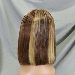 พร้อมส่งวิกผมบ๊อบแบบใส 13x4  วิกผมแท้สีออมเบรนน้ำผึ้งบลอนด์  ขนาด 10-16 นิ้ว  สี 4/27 วิกผมลูกไม้ HD ด้านหน้า - Product Image 4