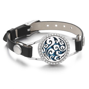Bracelet diffuseur d'huiles essentielles en acier inoxydable, accessoires de bijouterie en cuir, tendance - Product Image 2