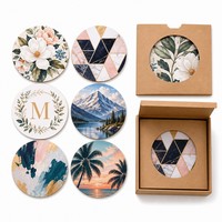 Posavasos de MDF Personalizados con Sublimación, Diseños Únicos en Caja de Cartón/Caja de Color para Regalos Corporativos y Recuerdos de Boda
