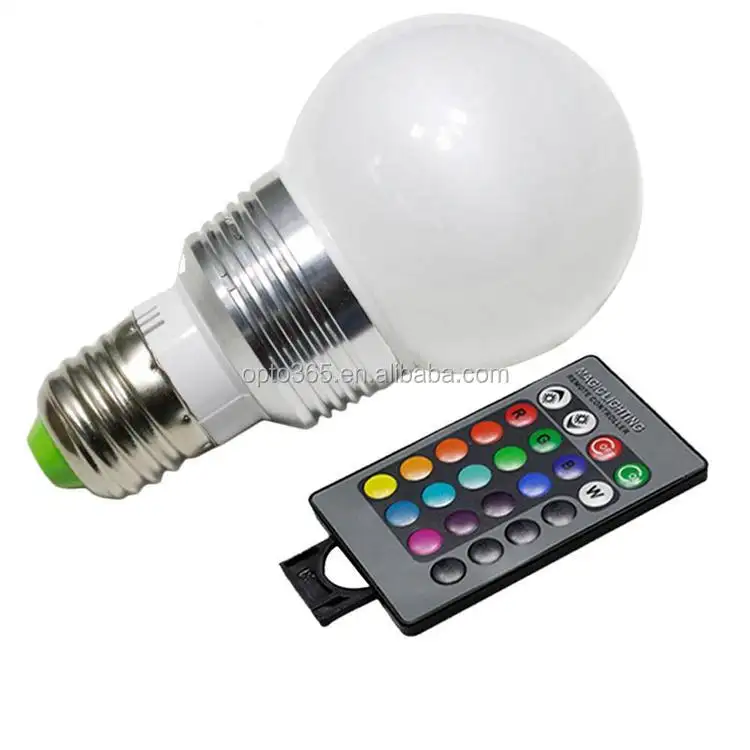 Bombilla LED multicolor E27 GU10 E14 3W con IR 24 teclas Lámpara remota Focos RGB para el hogar 110V 220V Foco inalámbrico
