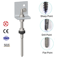 ART SIGN Solar Hanger Bolt dengan Bracket L-Feet Sekrup Berulir Ganda Sistem Pemasangan Panel Surya di Atap untuk Atap Logam & Genteng