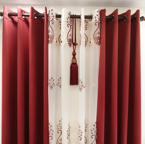 Cortinas de Lujo Premium de 4 Piezas con Bordado de Voile Transparente y Ojales, Cortinas Opacas para la Sala de Estar, para Ventanas de Habitación - Product Image 4