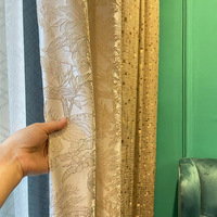 Tela de Cortina Jacquard con Hilo Dorado en Relieve, Estilo Francés de Lujo, para Dormitorio, Cortinas Modernas de Lujo para Sala de Estar