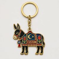 Porte-clés personnalisés en alliage de zinc avec figurine d'âne turc de haute qualité, impression UV, souvenir touristique de la culture locale turque