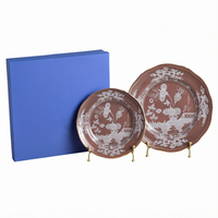 Ensembles de vaisselle vintage en porcelaine bleu clair, compatibles micro-ondes et lave-vaisselle, bols durables pour la maison, assiettes plates pour restaurant