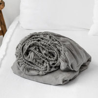 Nouvelle drap-housse 100 % lin couleur unie ultra doux avec élastique