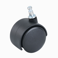 Roulettes à tige de meuble 1.5 pouces, 40mm, fixations pivotantes, filetées, en PP, en stock