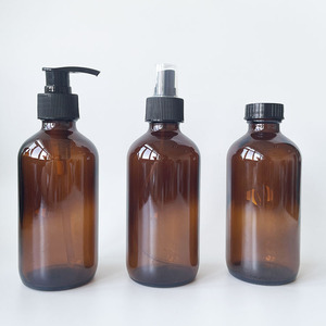 120ml Boston Round Amber 4oz Flacon pulvérisateur en verre avec pulvérisateur de brouillard fin en plastique pour le nettoyage fait <span class=keywords><strong>maison</strong></span> et l'aromathérapie - Product Image 6