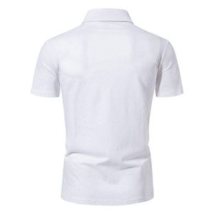Men's <b>Short</b> <b>Sleeve</b> Solid Color Turn-down Collar Anti-Wrinkle Smart Casual Summer Woven Poplin Cotton Blend <b>Dress</b> <b>Shirt</b> - Product Image 4