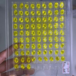 หินโกเมนสีเหลืองเรืองแสงโกเมนอะลูมิเนียมโกเมน Yttrium หินพลอยเทียมตัดทรงรี - Product Image 4