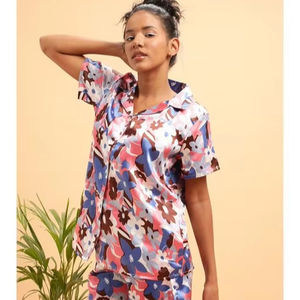 Pijamas de Mujer de Moda, 100% Algodón, Manga Corta, Lindos Dibujos Animados, Ropa de Dormir, Ropa para el Hogar, Primavera, Verano, Otoño, Suave, Talla XL - Product Image 1