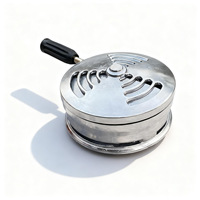 Tempat Arang Hookah Arab dari Aluminium Alloy Berlapis Metalik, Anti Panas, Tahan Angin, Dilengkapi Kertas Timah