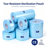 Pochettes de stérilisation jetables thermoscellables en rouleau plat avec film médical en papier de dialyse CPP/PET pour hôpitaux et cliniques dentaires