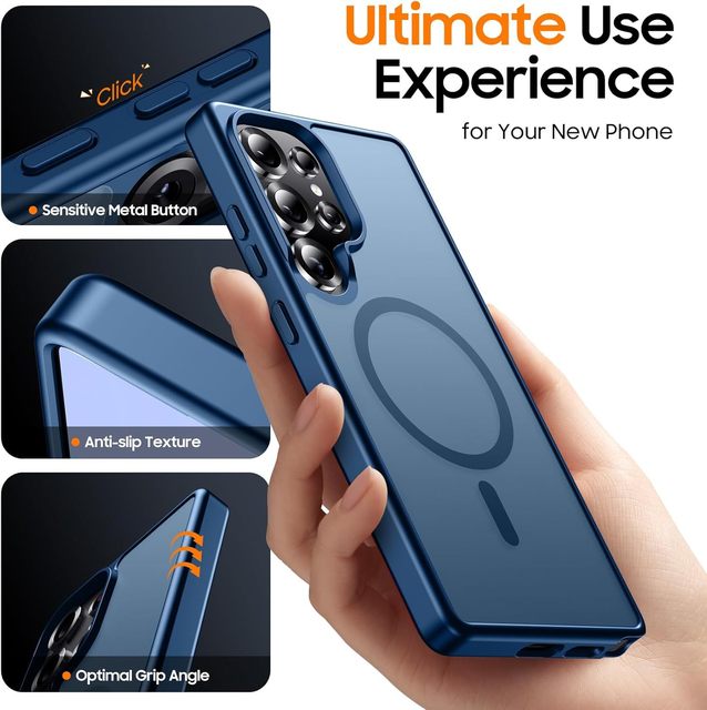 Matte Skin-Friendly Magnetic Phone Case for Samsung Galaxy S26 Ultra S25 Ultra S25 FE, Hard PC Shockproof Cover