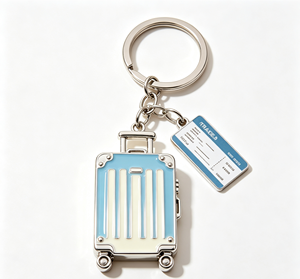 Porte-clés de valise 3D en alliage de zinc, porte-clés de bagage émaillé, imprimé en sérigraphie, souvenir de voyage, cadeau - Product Image 1