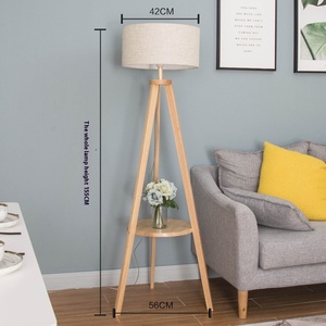 Hiện Đại Bắc Âu Nhật Bản Nghệ Thuật Gỗ Tam Giác Tầng Đứng Đèn Cho Phòng Ngủ Phòng Khách Văn Phòng Tùy Chỉnh Nhà Máy Chiếu Sáng E27 Vải LED - Product Image 2