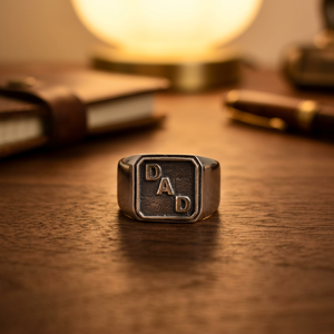 Wholesale Dad Signet <b>Ring</b> 925 Sterling <b>Silver</b> Square Bezel Setting Pave Setting <b>Mens</b> Wedding Father Gift Custom Statement - Product Image 1