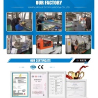 Porte industrielle à charnières robuste, porte en aluminium avec vitrage intégral, porte commerciale durable pour entrepôt, usine, magasin de détail