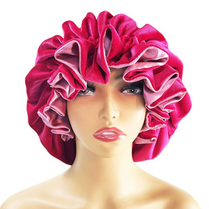 HZM-22360 hiver velours <span class=keywords><strong>Bonnet</strong></span> femmes Satin doublé réversible sommeil Bonnets <span class=keywords><strong>chimio</strong></span> Cap Turban chapeau <span class=keywords><strong>Bonnet</strong></span> - Product Image 1