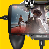 Factory MEMO AK77 contrôleur de jeu de batterie intégré à Six doigts pour manette de déclenchement PUBG avec ventilateur de refroidissement pour IOS et Android Mobile